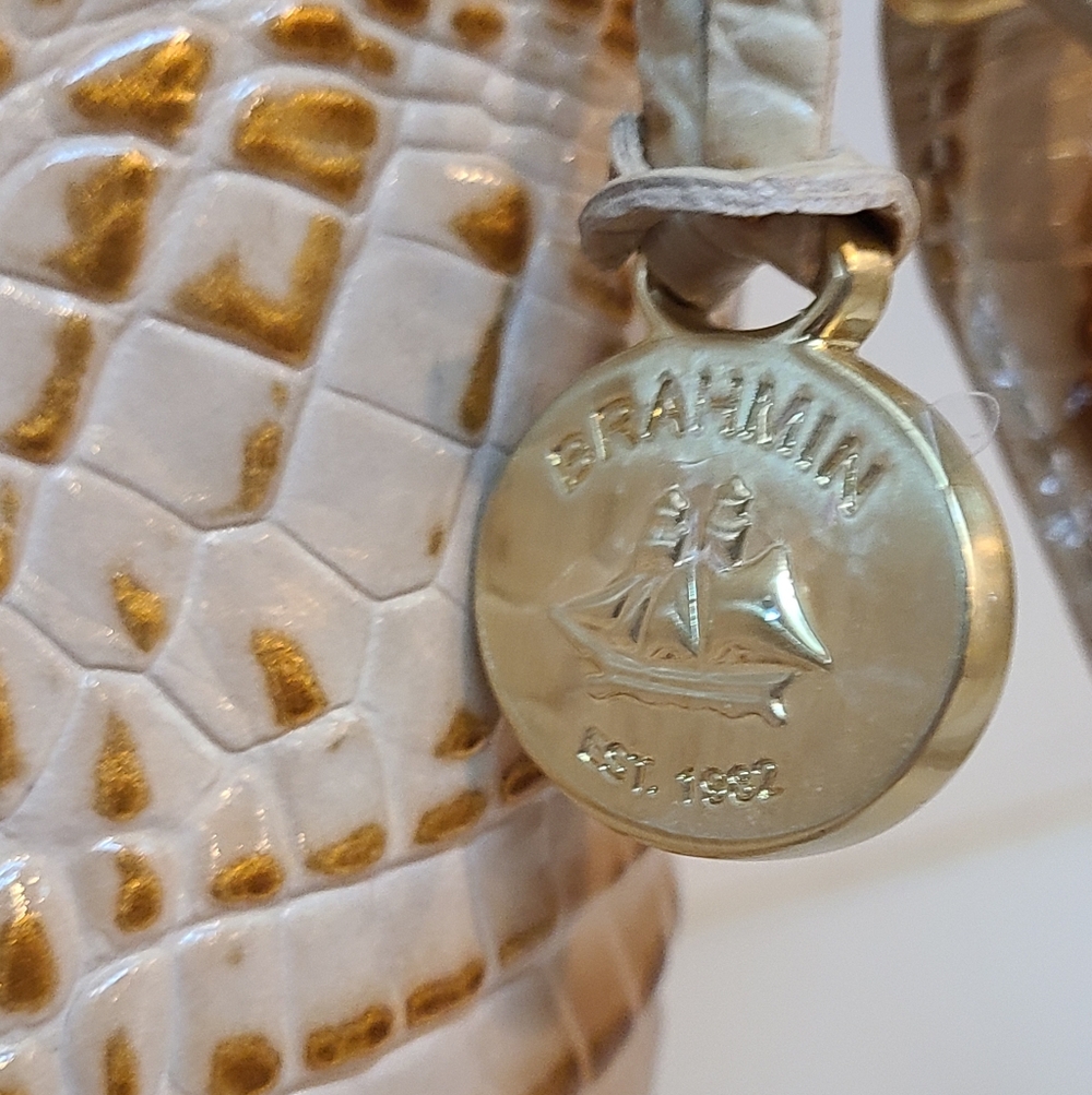 Brahmin Mini Duxbury With Trifold Matching Wallet In Champagne Melbourne - Picture 3 of 15